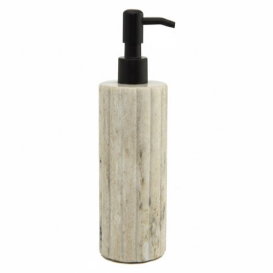 Elise Beige Marble Dispenser Ribbed w/ Black Pump
