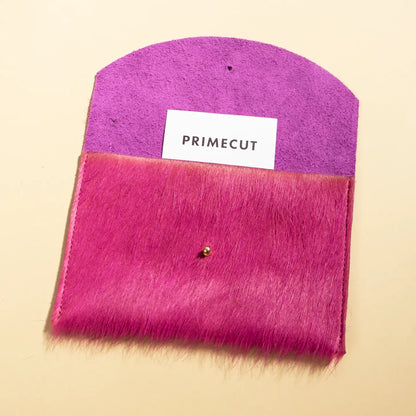 Fuchsia Hair on Hide Envelope Pouch