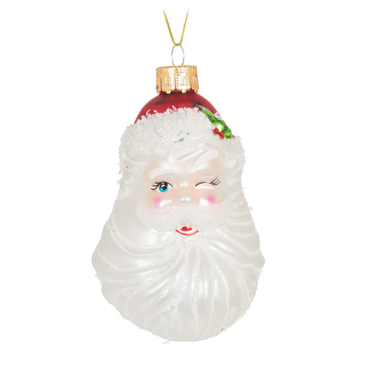 Winking Santa Ornament