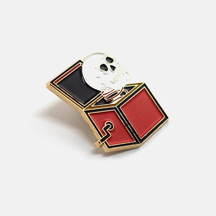 Close-up of Skullbox Pin enamel detailing - PABOOM