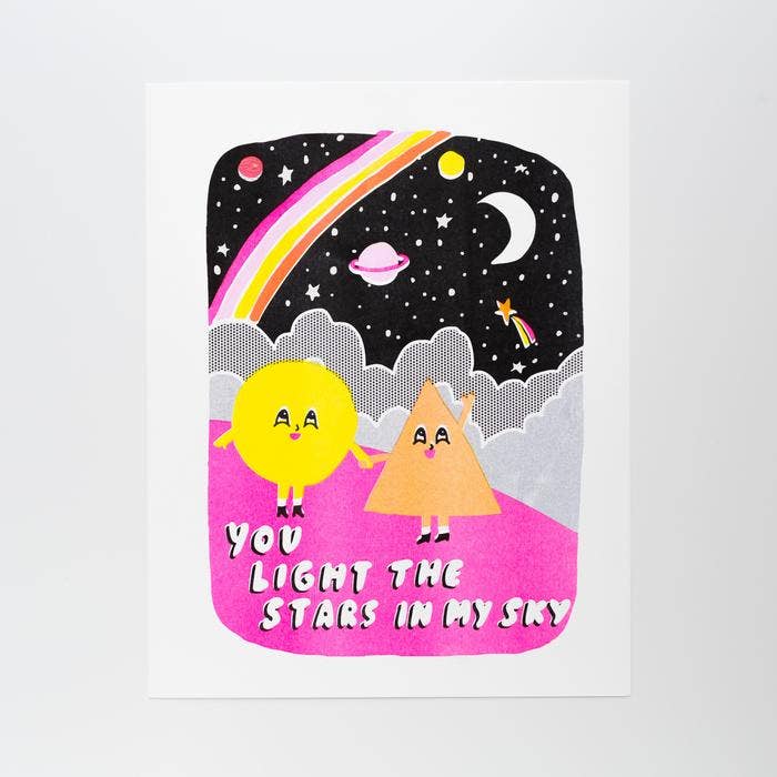 You Light The Stars Risograph Print