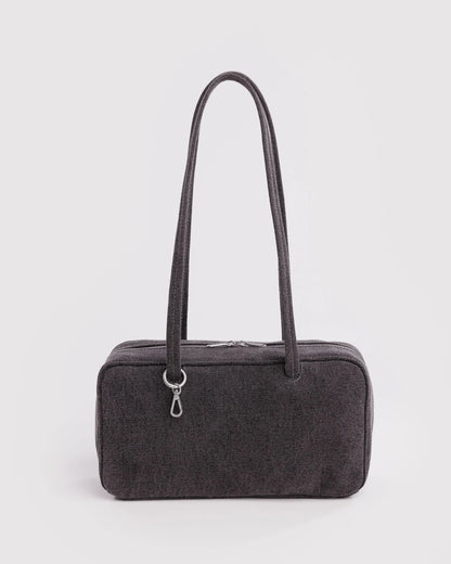 BAGGU Cotton Denim Bowler Bag - Washed Black Denim