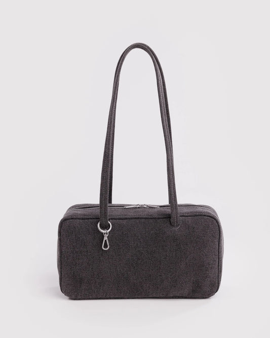 BAGGU Cotton Denim Bowler Bag - Washed Black Denim