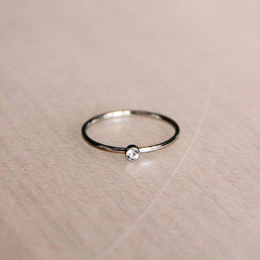 Minimalist Mini Zirconia Ring