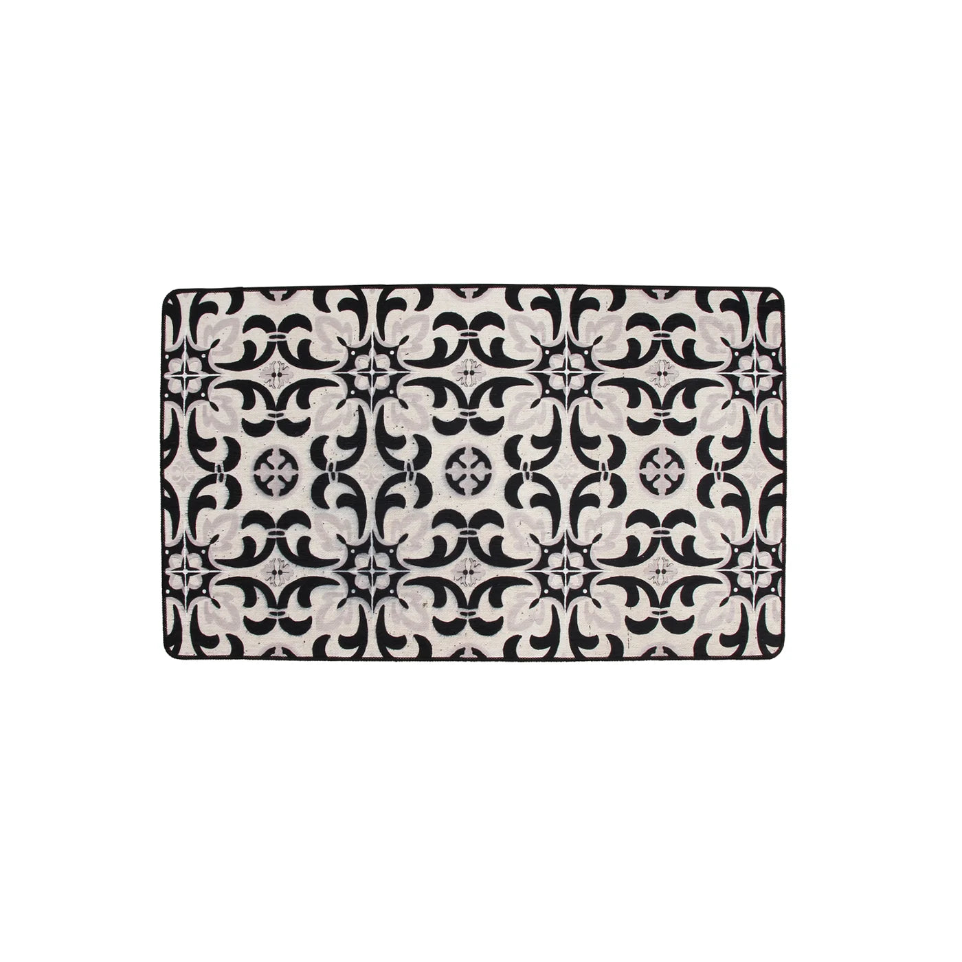 Classic Tile Washable Mat Black