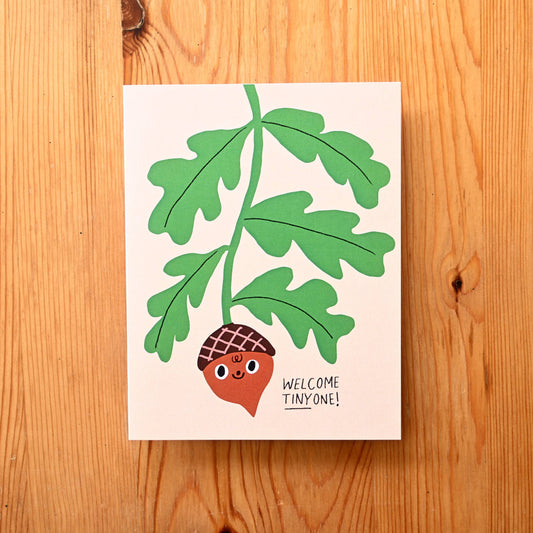 Acorn Baby card with kraft envelope - PABOOM