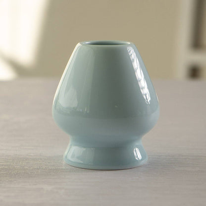 Light blue matcha whisk holder with bamboo chasen - PABOOM