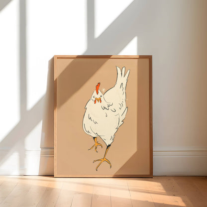 White Chicken Art Print