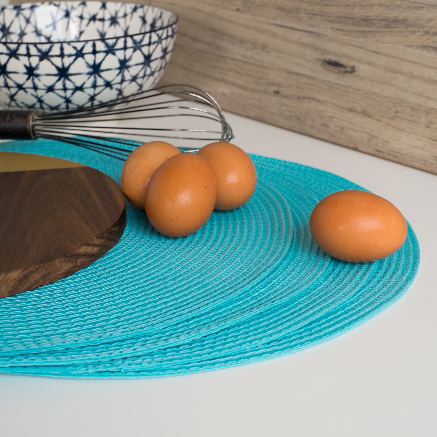 Disko Turquoise Round Placemat Set
