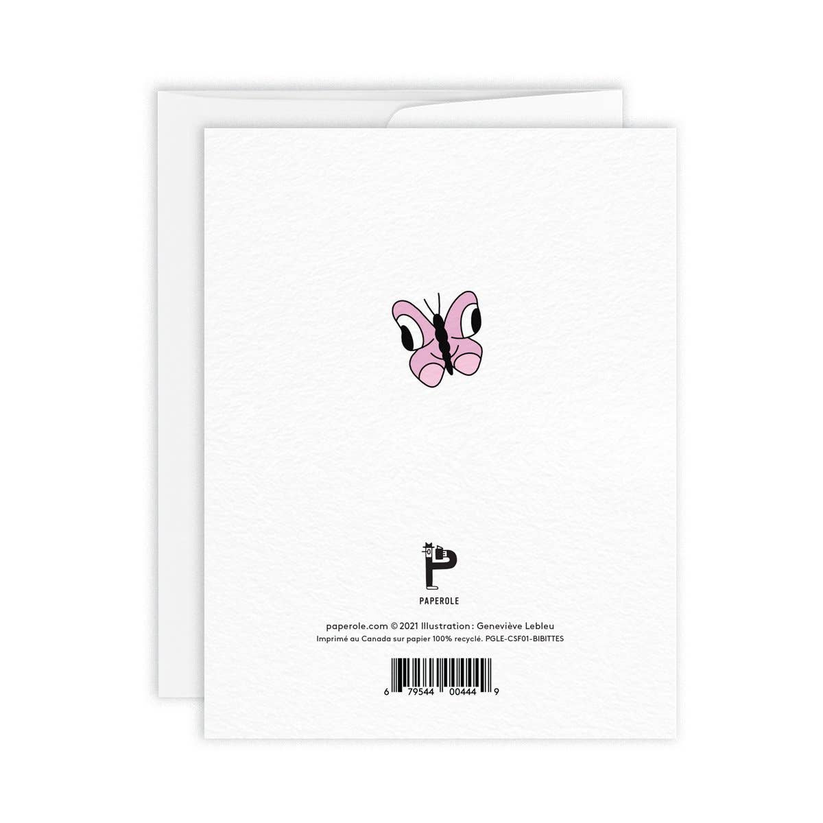 Bibittes card paired with its envelope