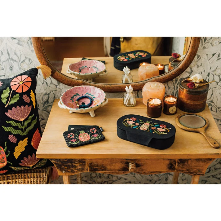 Amulet beaded pouch shown flat to display the full beaded design – PABOOM
