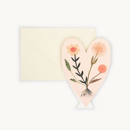 Hearts Concertina Card close-up detail