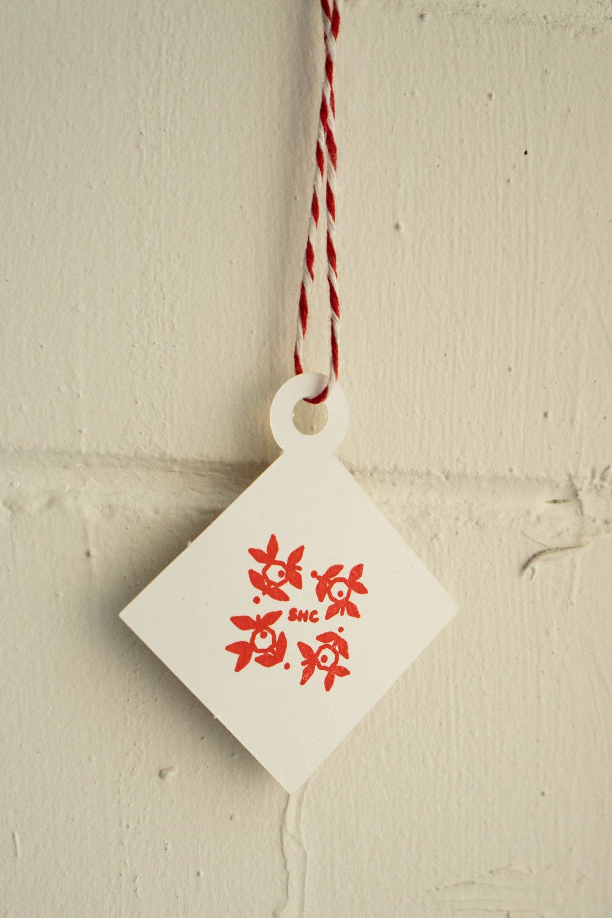Holiday Quilt Block card with kraft envelope