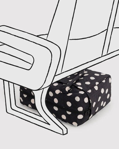 BAGGU Small Cloud Carry-On Black and Cream Polka Dot side profile - PABOOM