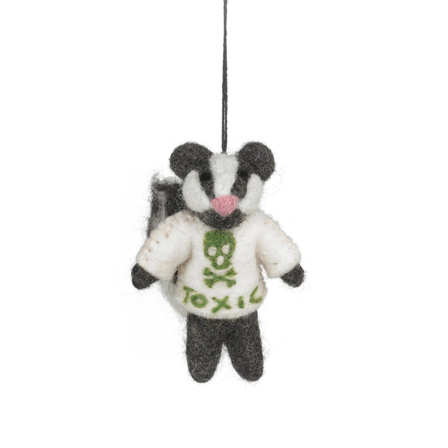 Handmade Felt Toxic Skunk Hanging Decoration