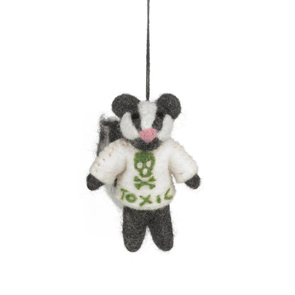 Handmade Felt Toxic Skunk Hanging Decoration