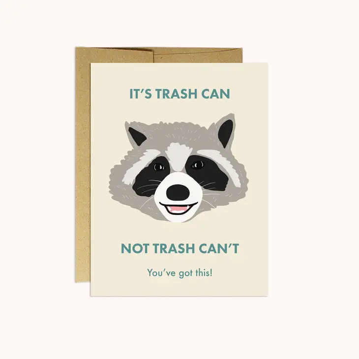 Raccoon Trash Can Card