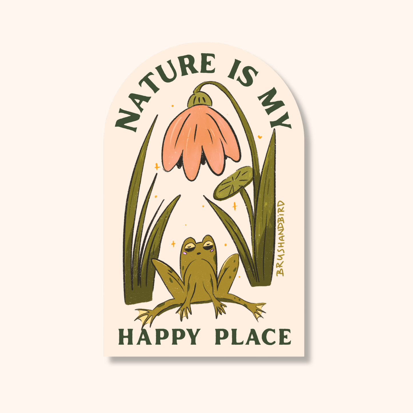 Meditating Garden Frog Sticker