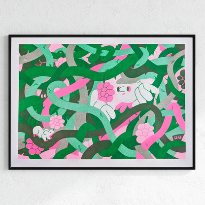 Thorns Risograph Print