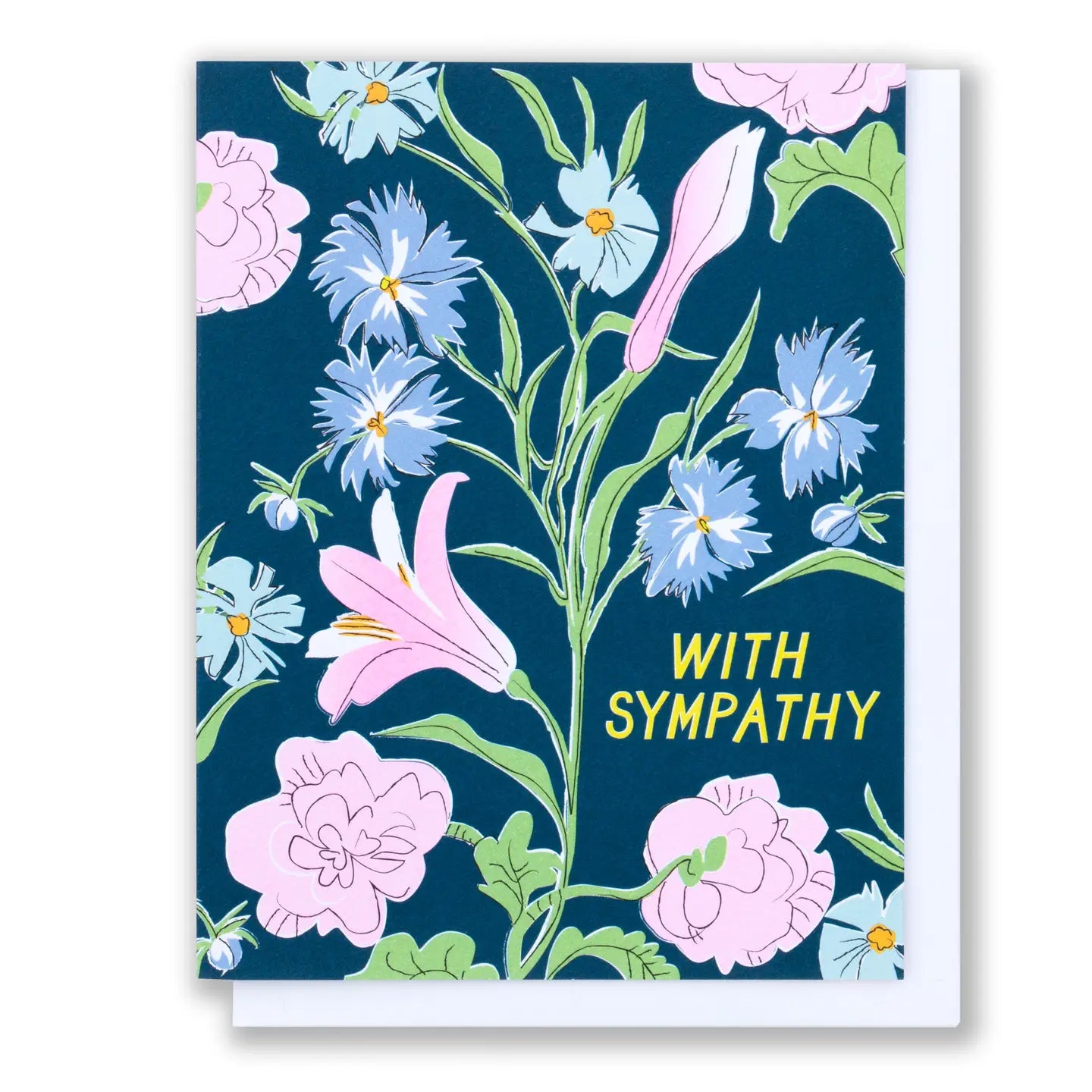 With Sympathy Floral Card