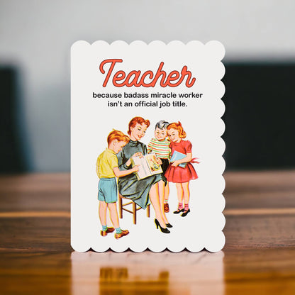 Teacher Thank You card shown at another angle