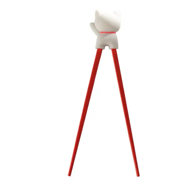 White lucky cat chopstick helper detail - PABOOM