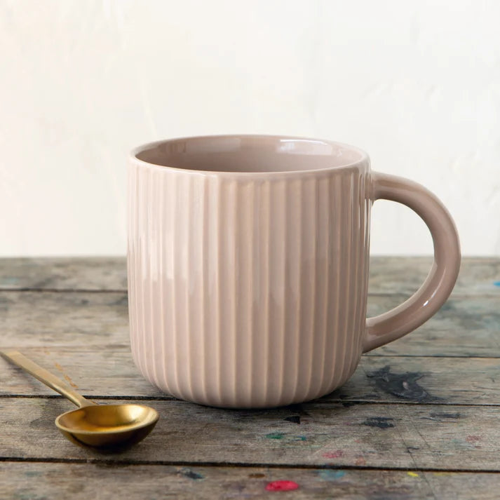 Fluted Mug Driftwood shown from above to display the ribbed rim – PABOOM