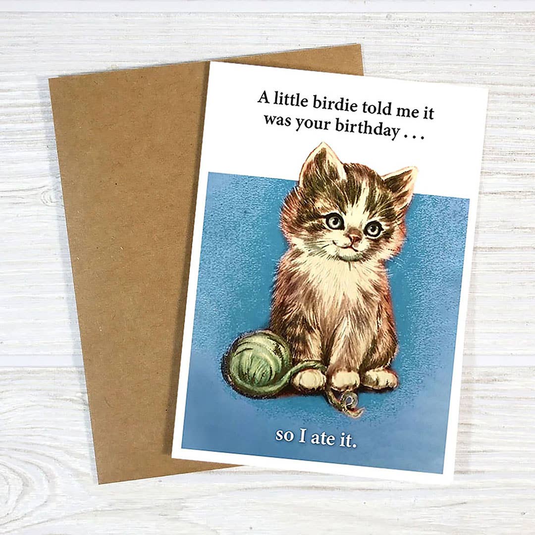A Little Birdie Told Me card shown from another angle