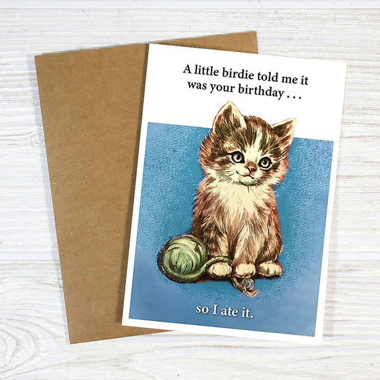A Little Birdie Told Me card shown from another angle