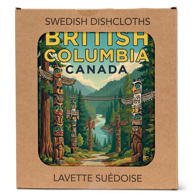Scenic British Columbia dishcloth, additional angle