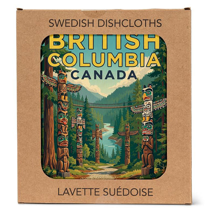 Scenic British Columbia dishcloth, additional angle
