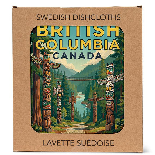 Scenic British Columbia dishcloth, additional angle