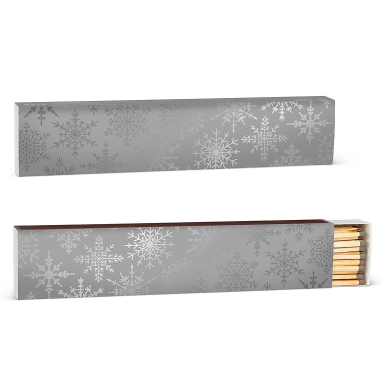 Silver snowflake matchbox, additional angle