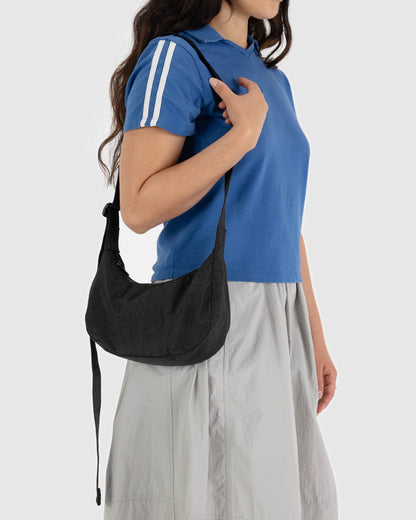 BAGGU Small Nylon Crescent Bag - Black