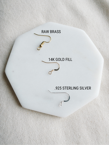 Brass double circle earrings sizing diagram
