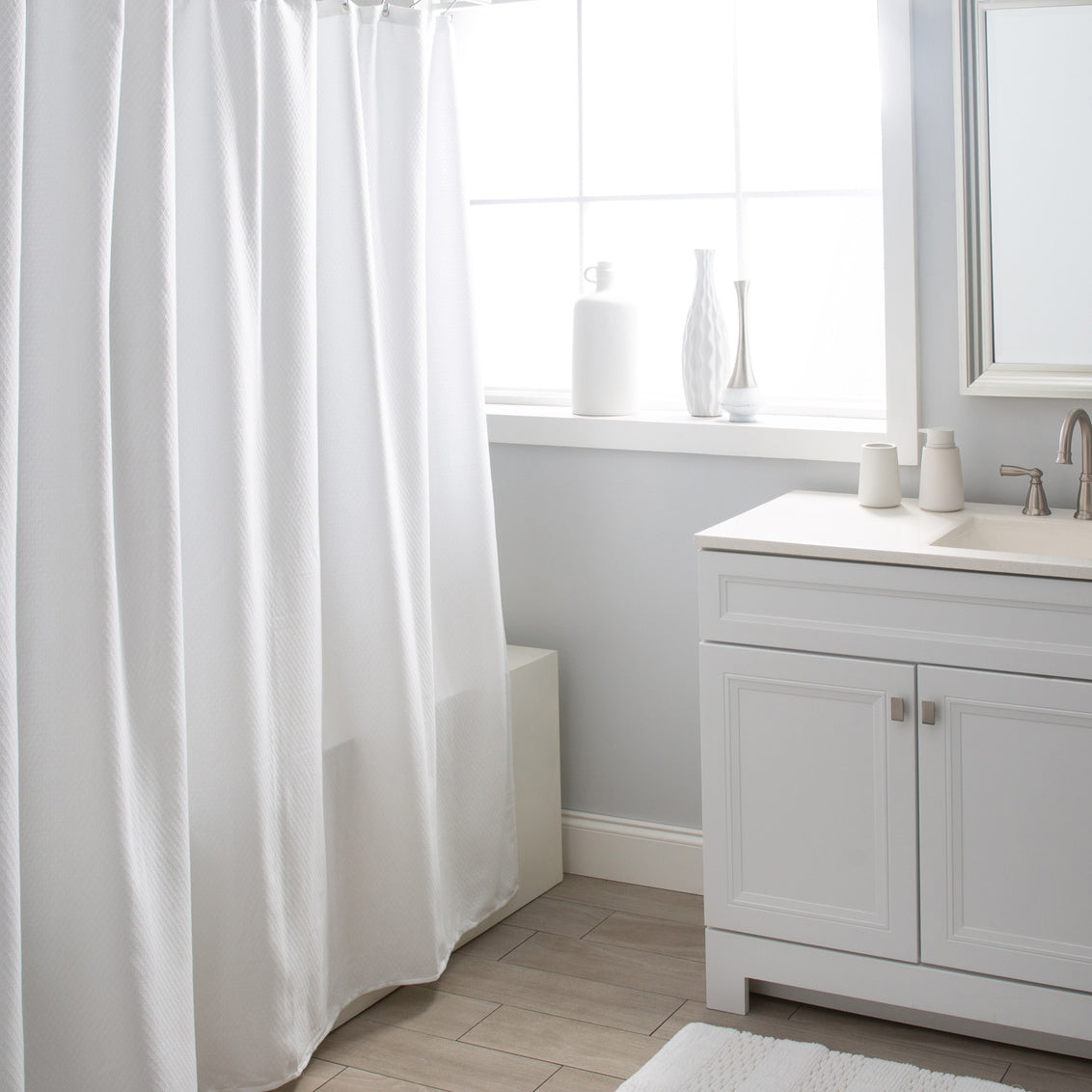 Bali Shower Curtain White