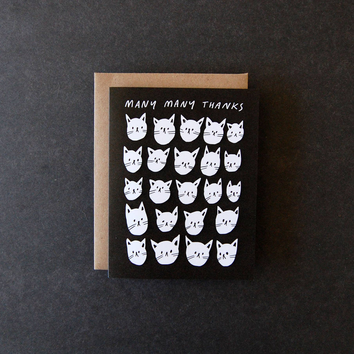 Many Many Thanks card with kraft envelope - PABOOM