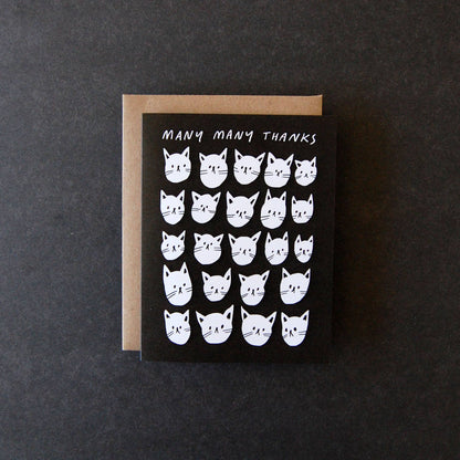 Many Many Thanks card with kraft envelope - PABOOM