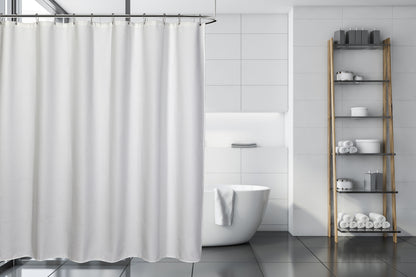 Belgium Waffle Shower Curtain White
