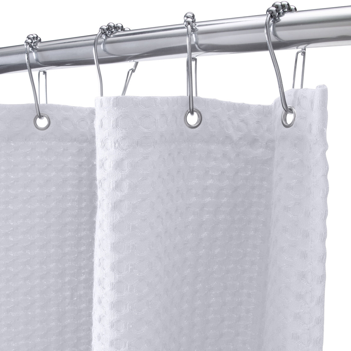 Belgium Waffle Shower Curtain White