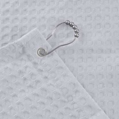 Belgium Waffle Shower Curtain White