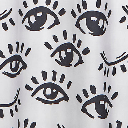 Winking Eye Shower Curtain Wht/Blk