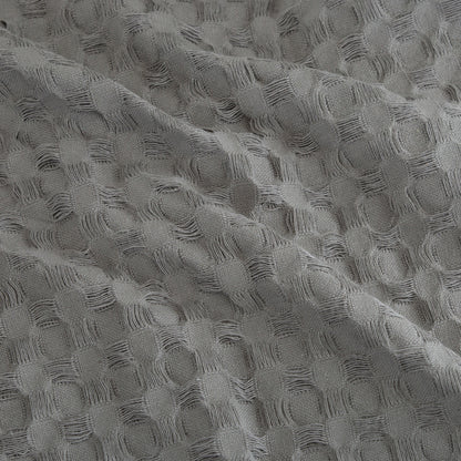 Chunky Waffle Shower Curtain Cotton Grey