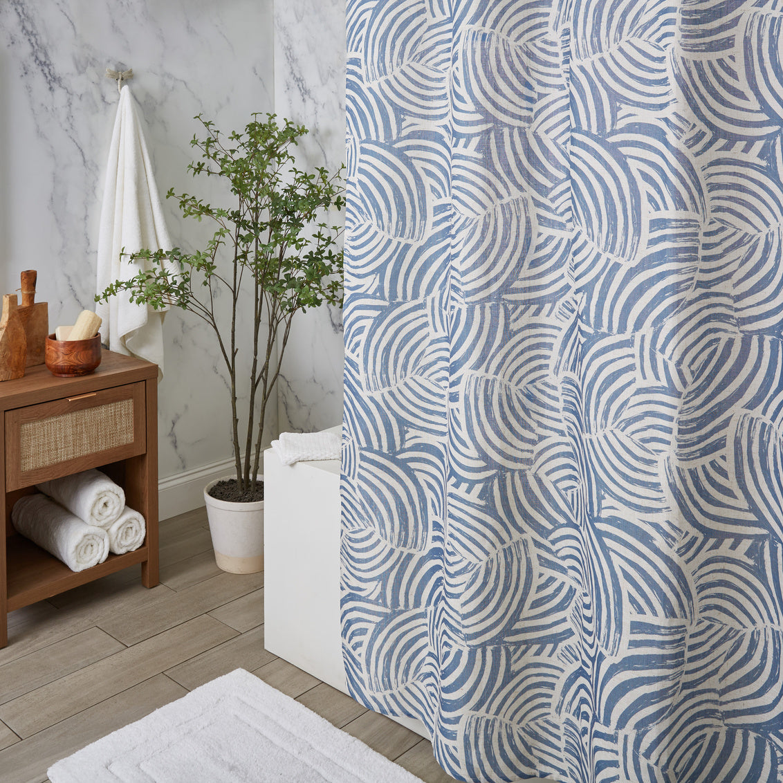 Zen Garden Fabric Shower Curtain