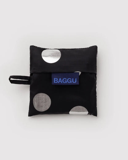 Baby Baggu Silver Metallic Polka Dot strap and hardware detail - PABOOM