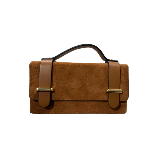 Suede Leather Pouch Bag Sisi - Camel
