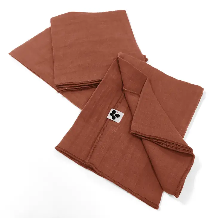 Cotton Gauze Napkins Set/3 Terracotta