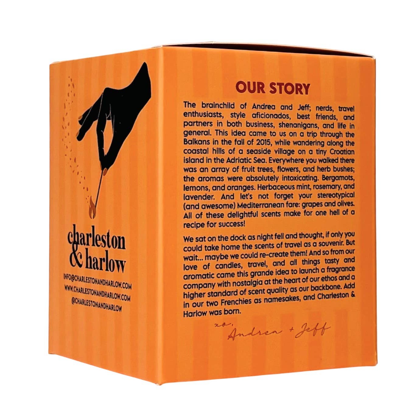 Charleston & Harlow Mid-Century Mod candle and box lineup lifestyle shot