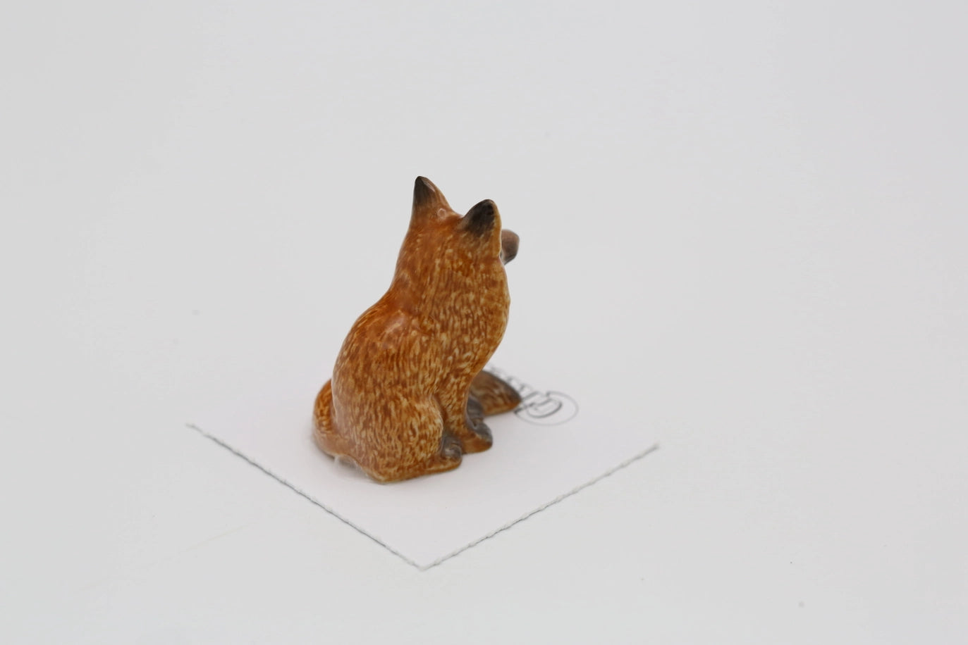 Brush Red Fox Sitting Porcelain Miniature