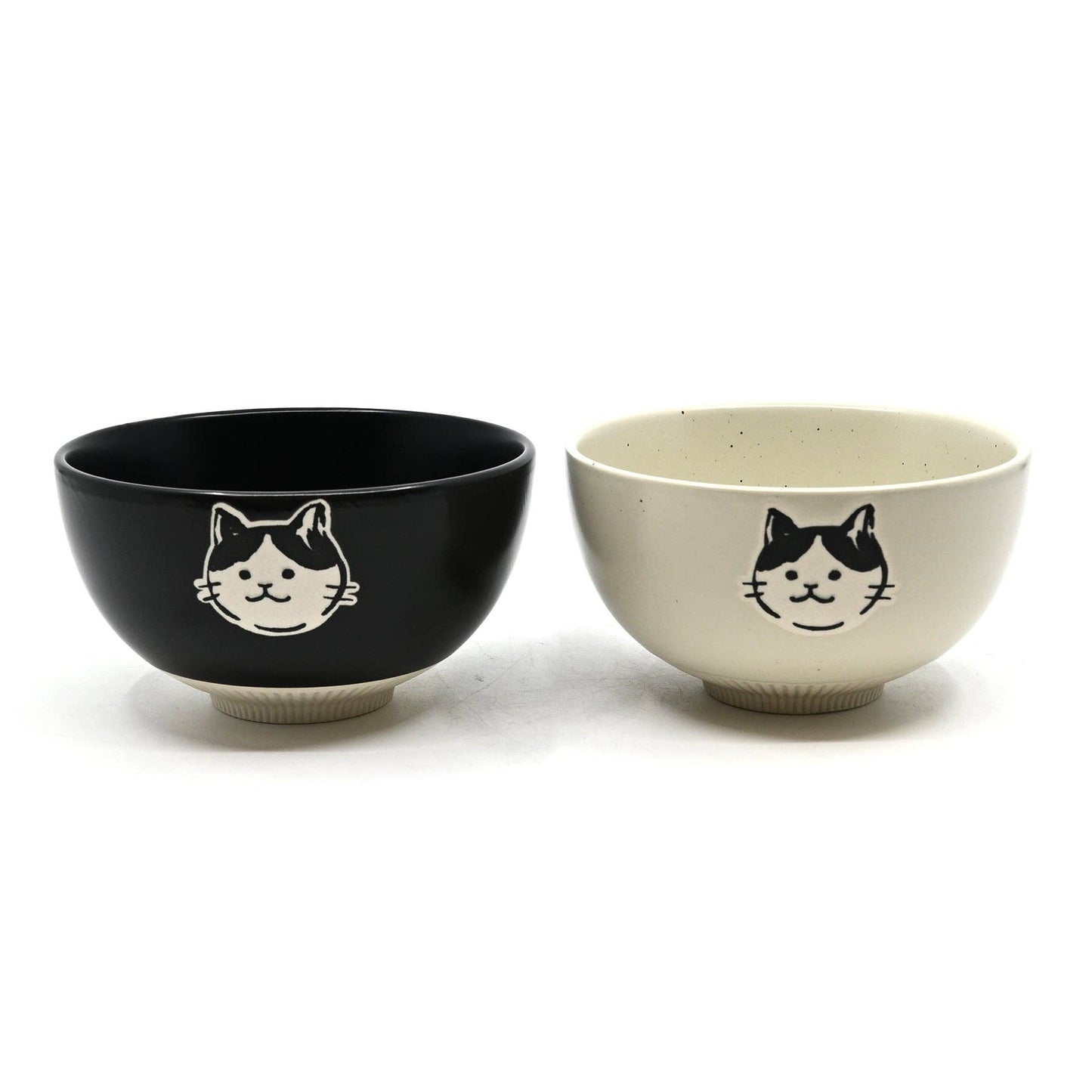 Cat Design Porcelain Rice Bowl White